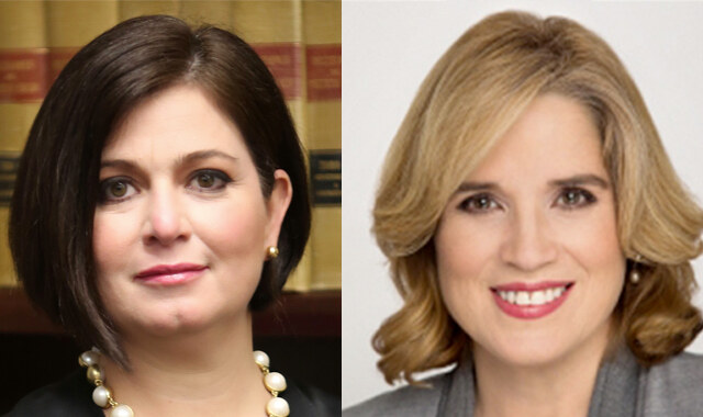 The discussion between Oronoz-Rodriguez (left) and Cruz is part of a series of “Our Voices, Our Platforms” town halls held by the Weissman Center for Leadership at Mount Holyoke College.