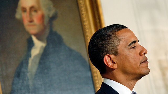 "History has its eyes on you:" The first president and the 44th.