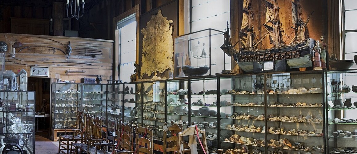 Panoramic photo inside Skinner Museum.