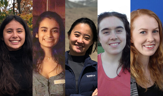Mount Holyoke College students (left to right): Cristina Gonzalez ’22, Rahael George ’21, Lilian Lin ’21, Ann Osborn ’21 and Megan Michaels FP’21