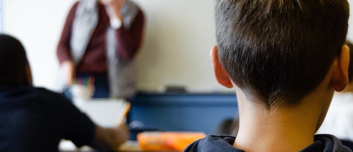 A classroom with students