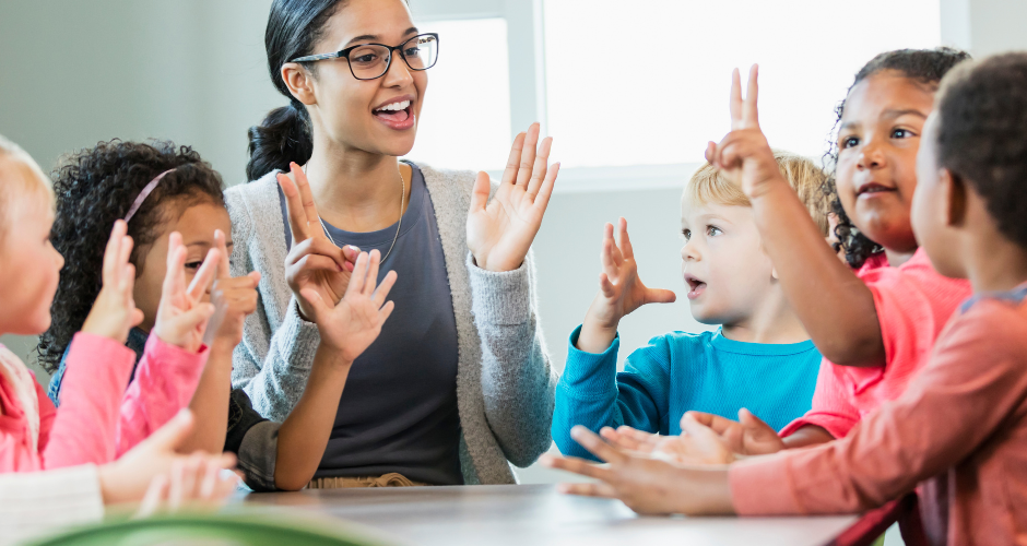 Teaching in a math classroom