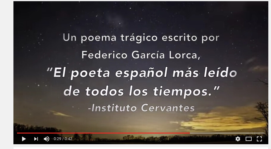 Un poema trágico escrito por Federico García Lorca, "El poeta español más leído de todos los tiempos." - Instituto Cervantes