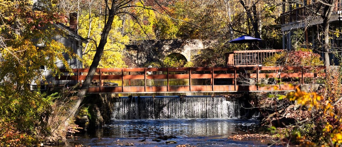 Overlooking a walkway at Mount Holyoke College