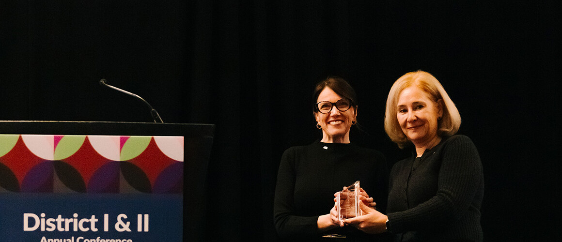 Kassandra Jolley (left) with Sue Cunningham, the President and CEO of the Council for Advancement and Support of Education (CASE)