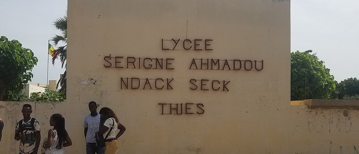 Exterior wall of the Ahmadou Ndack Seck high school of Thies, Senegal.